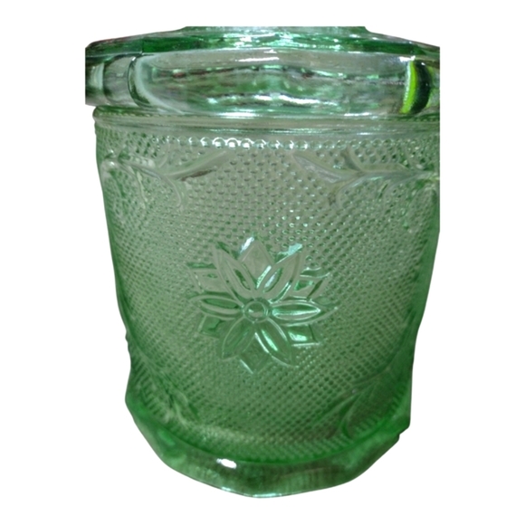 Vintage Tiara Sandwich Chantilly Green Canister‎ By Indiana Glass - Picture 2 of 12